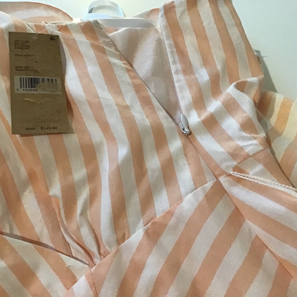 Cremieux Dress 6 Maxi NWT $149 Peach White Stripe - Picture 14 of 16